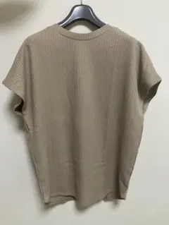 リブ ノースリーブ カットソー ベージュ