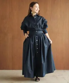 2025SS Curensology タックシャツワンピース ネイビー - メルカリ