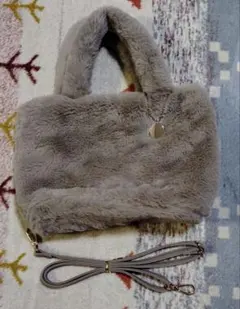 ぱんだこぱんだ様(⁠ ⁠ꈍ⁠ᴗ⁠ꈍ⁠)専用　ファー　ミニトートバッグ　2way