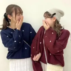 flower スウィートエンブロイダリーニット 2着セット