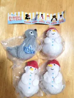 ピングー PINGUのぬいぐるみ2 ガチャ 雪だるま×3とロビ