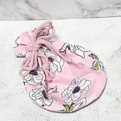 丸型巾着袋 円形巾着 ポーチ ハンドメイド 花柄