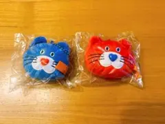 mojojojo フェイスマスコット　猫　ネコ　ねこ　赤　青 2点セット