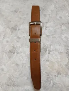 Burberry メンズ レザーベルト ブラウン シルバーバックル