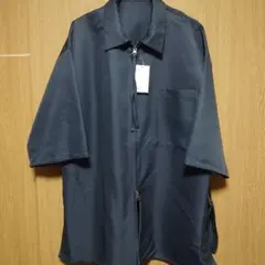 【新品未使用】『epnok』ロングZIPルーズシャツ ネイビー Lサイズ