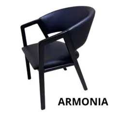 アルモニア 北欧モダン風 合皮ダイニングチェア1脚　ダークオーク/ダークブラウン