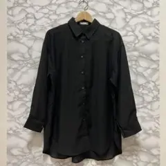 earth music&ecology ゆったりシアーシャツ ブラック Fサイズ