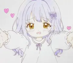 一点物 手描きイラスト 原画 オリジナル アナログイラスト 女の子