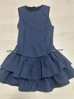 ZARA風 フリル付きチェック柄ショートワンピース