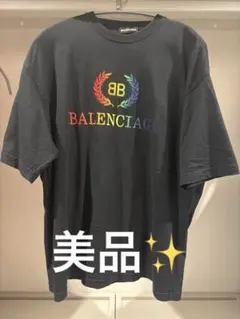 BALENCIAGA レインボーロゴ Tシャツ ブラック - メルカリ