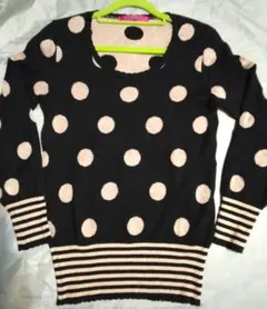 ANNA SUI　ラメ水玉セーター　M