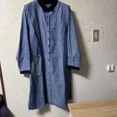 綿、ポリ混ロングシャツブラウス (新品未使用)