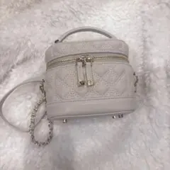 RANDA キルティング2wayミニバニティバッグ アイボリー