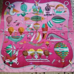 HERMES 気球デザイン シルクスカーフ　90 HERMES エルメス スカーフ カレ90 『LES FOLIES DU CIEL （大気