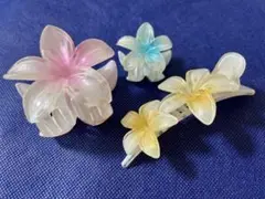 フラワー　髪飾り3点セット　ハワイ