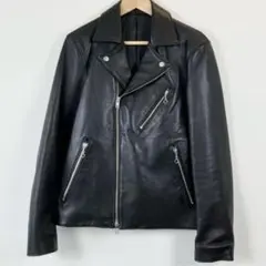 デンハム ライダース ジャケット ラムレザー ブラック LAWRENCE XL