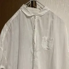 SUNVALLEYホワイト 半袖シャツ ブラウス コットン　M