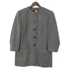 美品 サルヴァトーレフェラガモ カシミヤ ノーカラージャケットイタリア製42XL