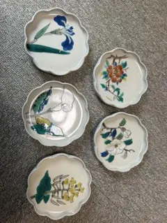 九谷焼 宮本晄作 色絵草花絵替中皿5枚セット - メルカリ
