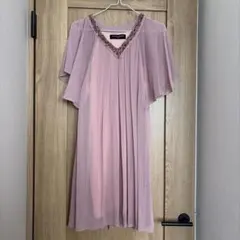 UNITED ARROWS ピンク フレアスリーブドレス