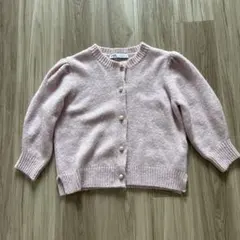 ZARA ピンク ボタン付きカーディガン