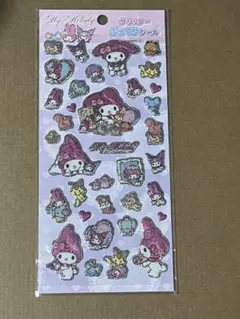 マイメロディ グリッター ぷっくりシール