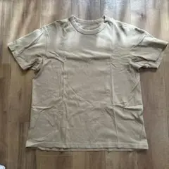 本日最終日！ 底値！GU ベージュ Lサイズ 100%コットン Tシャツ