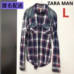 ZARA MAN/ザラ メンズ/チェック柄/長袖シャツ/Lサイズ