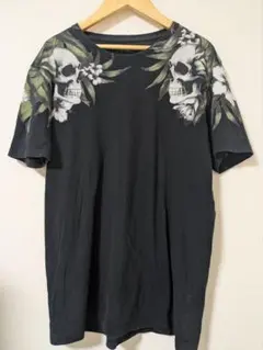 ZARA MAN ザラ スカル 骸骨 ボタニカル Tシャツ M