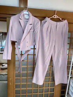 新品タグ付き淡い桜ピンク セットアップ パンツ　サイズM