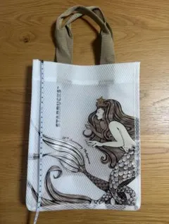 海外限定　激レアSTARBUCKS 人魚イラスト トートバッグ