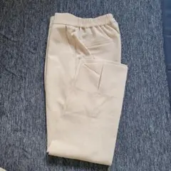 ベージュ スラックス ゴムウエスト