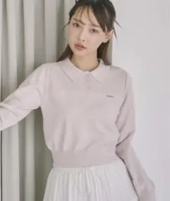 archives ヨーク切り替えポロニット　ポロセーター クロップド丈