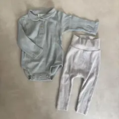 お値下げ中【２点セット】リブ素材 長袖ボディスーツ ＆ベビーレギンス