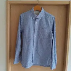 Mサイズ 無印良品 ボタンダウンシャツ 白青