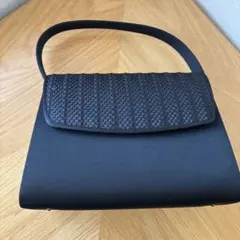 ブラック和装用バッグ 編み込みデザイン