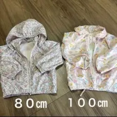 H&M 花柄フード付きジャケット 80cm 100cm