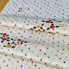 2582⭐︎正絹⭐︎絞り⭐︎麻の葉⭐︎草花文⭐︎可愛いハギレ　37×160