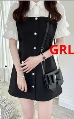 GRL レイヤード風シャツミニワンピース