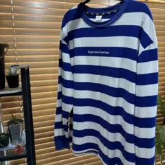 LEFLAH（レフラー）刺繍入り　ボーダー　長袖Ｔシャツ　青×白のサムネイル