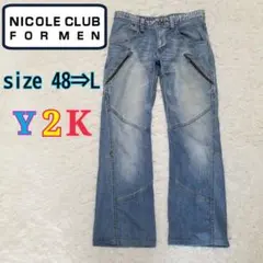 NICOLE CLUB FORMEN／メンズデニムパンツ／ブーツカット／Y2Kのサムネイル