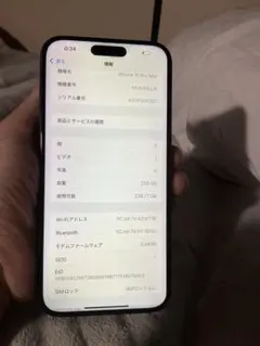 Apple iPhone 15 Pro Max 256GB，バッテリーは100％