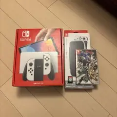 Switch本体有機EL ホワイト +ケース、ソフト2本