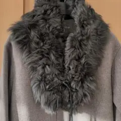 未着用難あり　ムートンファー　グレー