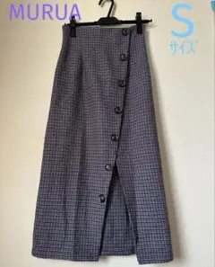 MURUA ボタンペンシルスカート パープル Sサイズのサムネイル