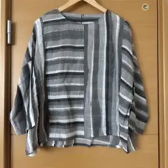 マライカ　ボーダーストライプ柄 プルオーバー シャツブラウス　カットソーのサムネイル