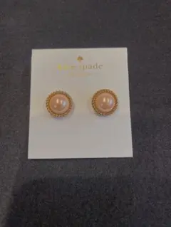 【極美品】ケイトスペード シーポート パール スタッズ ピアス ゴールド 巾着付