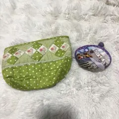 ハンドメイド ポーチ 2点セット パッチワーク
