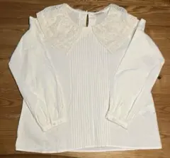 Samansa Mos2 レース襟ホワイトシャツ