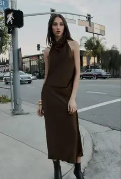 ZARA新作　ホルターネックフラワートップス ホルターネックフラワートップス - ベージュ | ZARA Japan / 日本